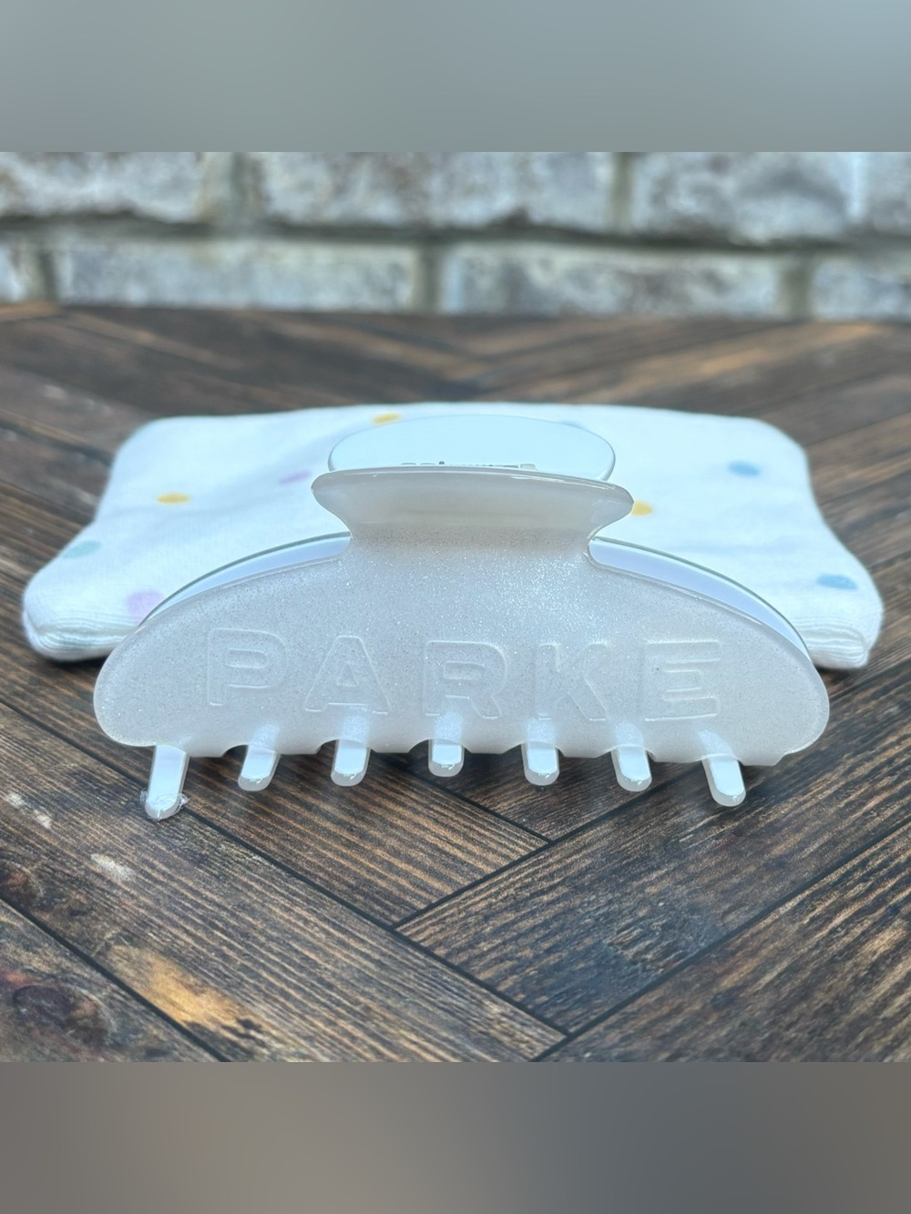 New Parke Claw Clip In Sparkle White